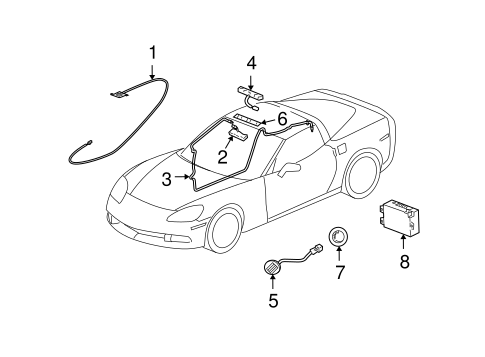 Navigation System Components for 2005 Chevrolet Corvette #0