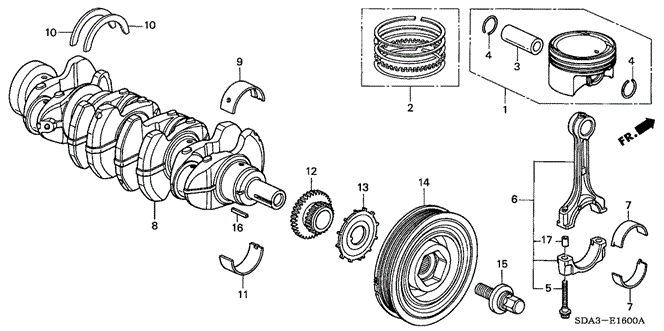 ENGINE/CRANKSHAFT - PISTON (L4) for 2004 Honda ACCORD SEDAN #1