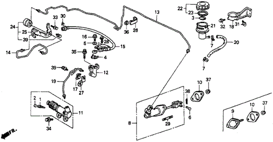 CHASSIS/CLUTCH MASTER CYLINDER for 1993 Honda ACCORD COUPE #1