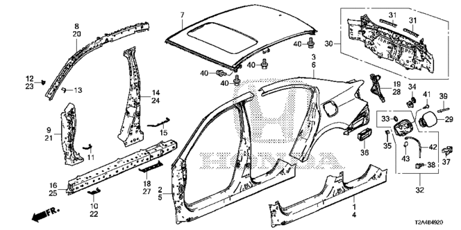 BODY / AIR CONDITIONING/OUTER PANEL - REAR PANEL for 2014 Honda ACCORD SEDAN #1