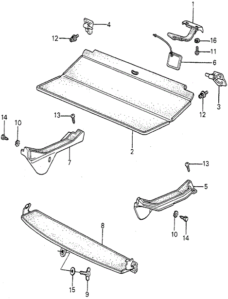 INTERIOR / BUMPER/REAR SHELF for 1981 Honda ACCORD HATCHBACK #1