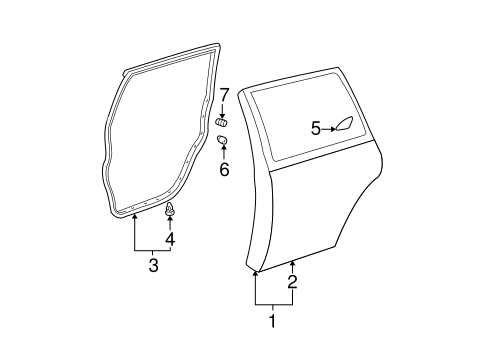 BODY/DOOR & COMPONENTS for 2007 Toyota Highlander #2
