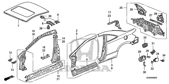 BODY / AIR CONDITIONING/OUTER PANEL - REAR PANEL for 2010 Honda CIVIC COUPE #1