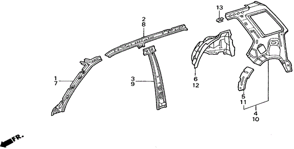 BODY / AIR CONDITIONING/INNER PANEL for 1988 Honda CIVIC 5-DOOR #1