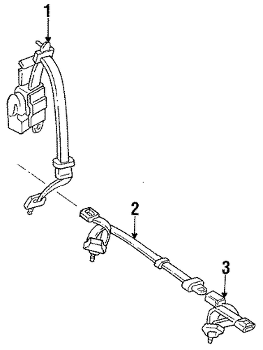 Seat Belt Set, R Rear (Outer) *B44L* (Palmy Blue) Seat Belt Set, R Rear (Outer) *B44L* (Palmy Blue)