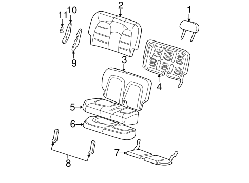 Body/Rear Seat Components for 2009 Ford Explorer #1