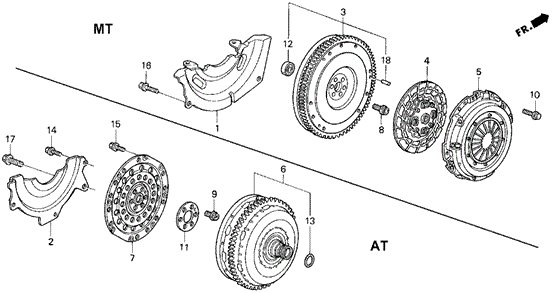 ENGINE/CLUTCH - TORQUE CONVERTER for 1992 Honda CIVIC SEDAN #1