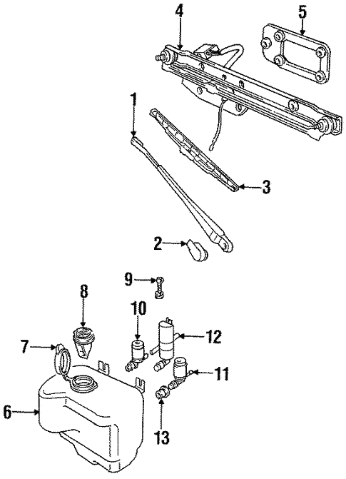 Wiper & Washer Components for 1994 Land Rover Discovery #1