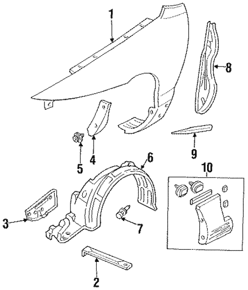 Exterior Trim - Fender for 1993 Ford Probe #0