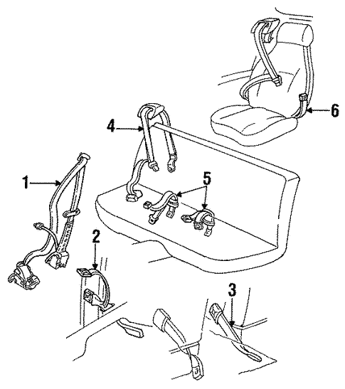 Front Seat Belts for 1991 Pontiac Grand Prix #0