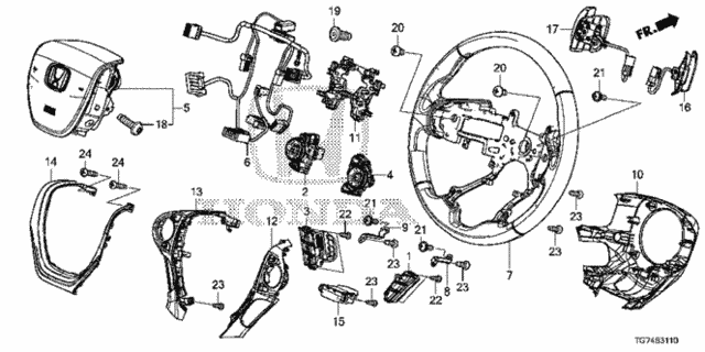 Steering Wheel (-'18) for 2017 Honda Pilot #0