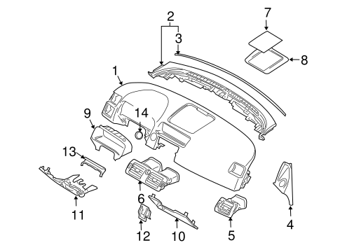 V50 INSTRUMENT PANEL COMPONENTS