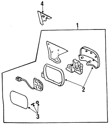 Mirror Assembly, L Door *G77M* (R.C.) (Sage Green Metallic) Mirror Assembly, L Door *G77M* (R.C.) (Sage Green Metallic)