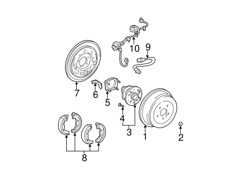 BRAKES/REAR BRAKES for 2001 Toyota Sienna #1