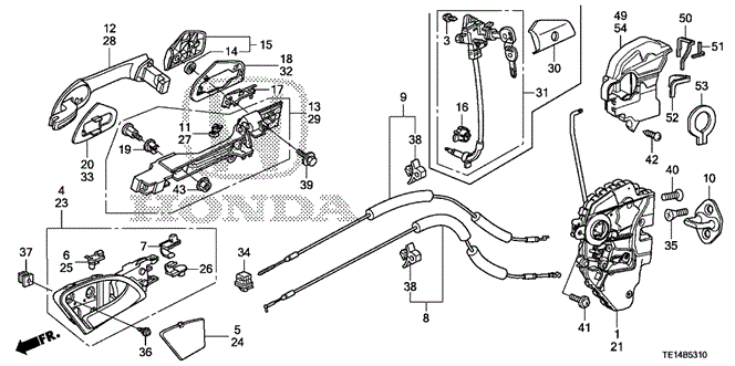 Body/Air Conditioning/Door Locks - Outer Handle for 2012 Honda ACCORD COUPE #1