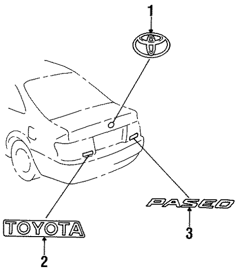 BODY/EXTERIOR TRIM - TRUNK for 1996 Toyota Paseo #1
