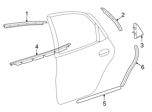 Taurus EXTERIOR TRIM - REAR DOOR