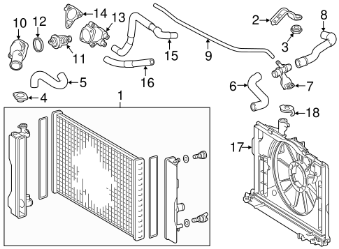 COOLING SYSTEM/RADIATOR & COMPONENTS for 2014 Toyota Corolla #2
