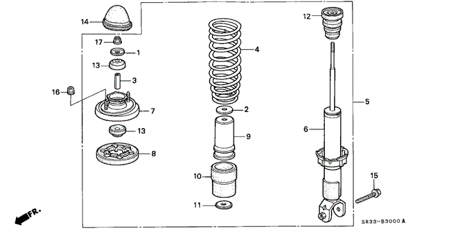 CHASSIS/REAR SHOCK ABSORBER for 1992 Honda CIVIC HATCHBACK #1