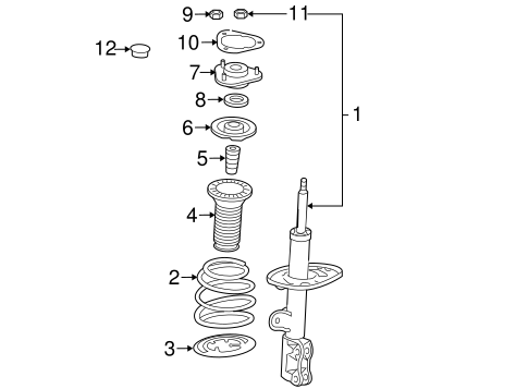FRONT SUSPENSION/STRUTS & COMPONENTS for 2010 Toyota RAV4 #1