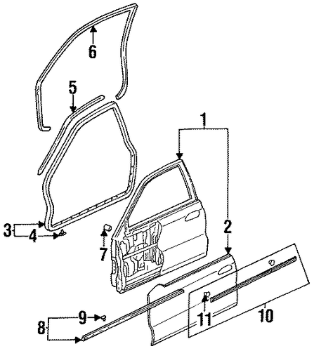 Molding Assembly, R Front Door Molding Assembly, R Front Door