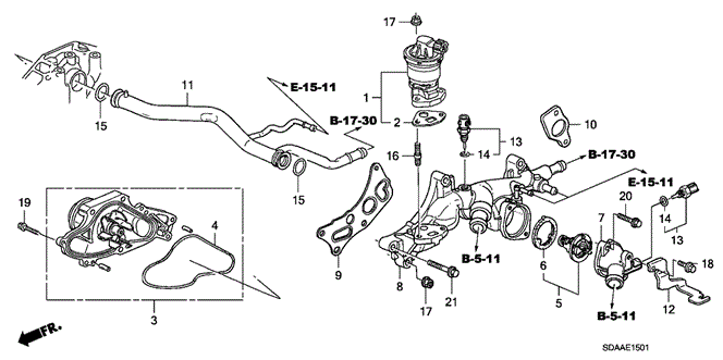 Engine/Water Pump (V6) for 2007 Honda ACCORD SEDAN #1