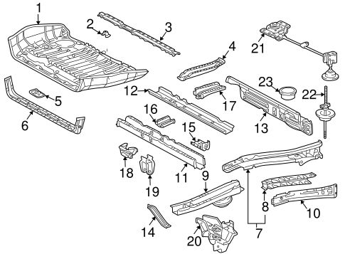 BODY/REAR FLOOR & RAILS for 2010 Toyota Sienna #1