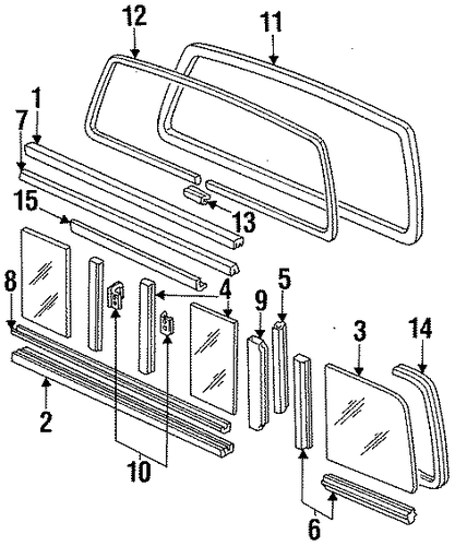 F-350 GLASS & HARDWARE - BACK