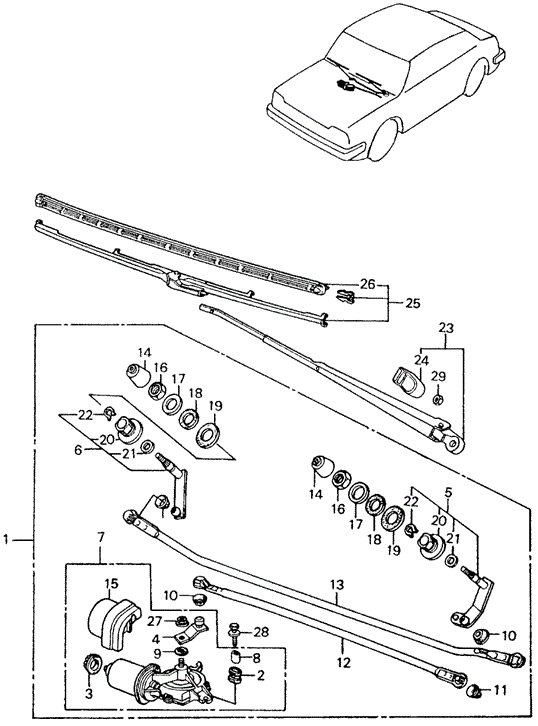 ELECTRICAL / EXHAUST / HEATER / FUEL/FRONT WINDSHIELD WIPER for 1982 Honda CIVIC SEDAN #1