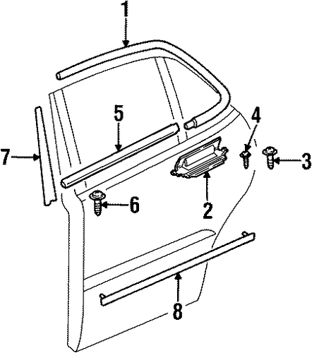 Intrigue EXTERIOR TRIM - REAR DOOR