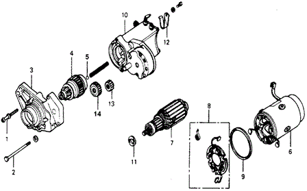 ENGINE/STARTER MOTOR COMPONENTS ('77) ('78 OPT) for 1978 Honda ACCORD HATCHBACK #1