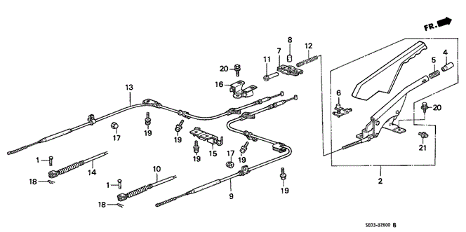 CHASSIS/PARKING BRAKE for 1987 Honda ACCORD SEDAN #1