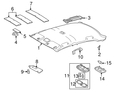 BODY/INTERIOR TRIM - ROOF for 2012 Toyota Corolla #2
