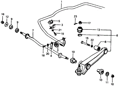 CHASSIS/STABILIZER SPRING - FRONT LOWER ARM ('76-'77) for 1976 Honda CIVIC HATCHBACK #1