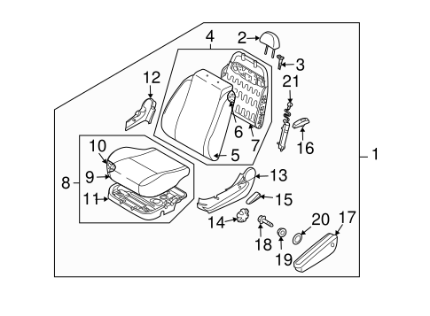 G3 FRONT SEAT COMPONENTS