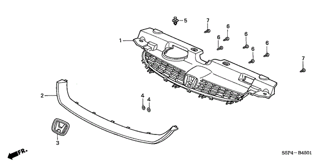 INTERIOR / BUMPER/FRONT GRILLE ('04) for 2004 Honda CIVIC COUPE #1