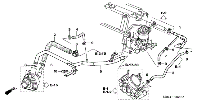 ENGINE/WATER HOSE (L4) for 2006 Honda ACCORD COUPE #1