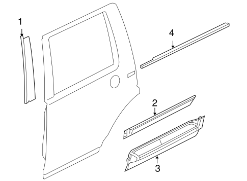 LR2 EXTERIOR TRIM - REAR DOOR