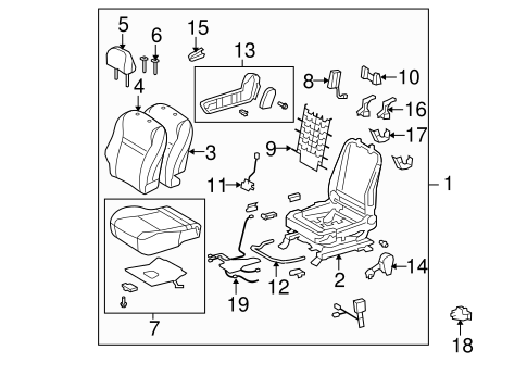 BODY/PASSENGER SEAT COMPONENTS for 2009 Toyota Matrix #1