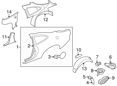XKR EXTERIOR TRIM - QUARTER PANEL