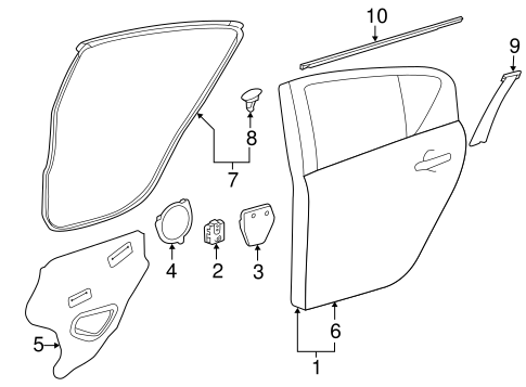 BODY/EXTERIOR TRIM - REAR DOOR for 2015 Toyota Prius C #1