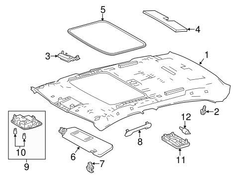 BODY/INTERIOR TRIM - ROOF for 2014 Toyota Corolla #2