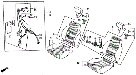 Front Seat - Seat Belt for 1984 Honda Prelude #0