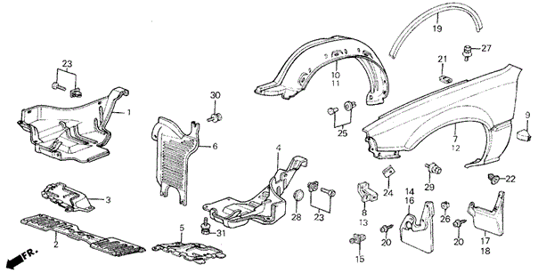 Front Fender for 1987 Honda Civic #0