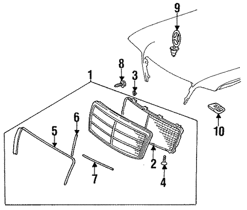 Grille & Components for 1994 Mercedes-Benz E 320 #0