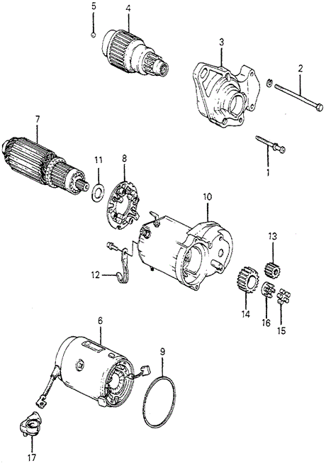 Engine/Starter Motor Components (Denso) ('82 KA/KH) for 1982 Honda ACCORD HATCHBACK #1
