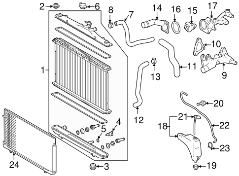 COOLING SYSTEM/RADIATOR & COMPONENTS for 2016 Toyota Sienna #1