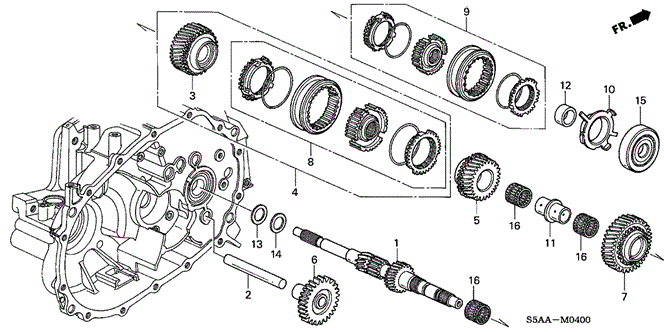 Transmission - Manual/MT Mainshaft for 2004 Honda CIVIC COUPE #1