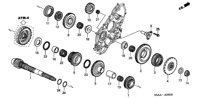Transmission - Automatic/AT Countershaft for 2004 Honda CIVIC COUPE #1