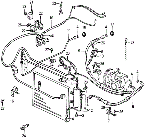 Body/Air Conditioning/A/C Hoses - Pipes - Wire Harness for 1983 Honda ACCORD HATCHBACK #1